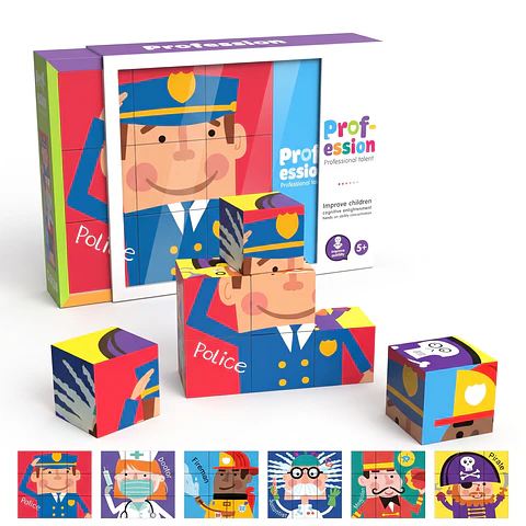 Puzzle Cubo Profesiones 9 pzs