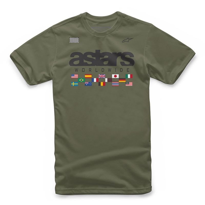 POLERA ALPINESTARS NATIONS TEE - MILITARY GREEN