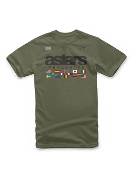 POLERA ALPINESTARS NATIONS TEE - MILITARY GREEN