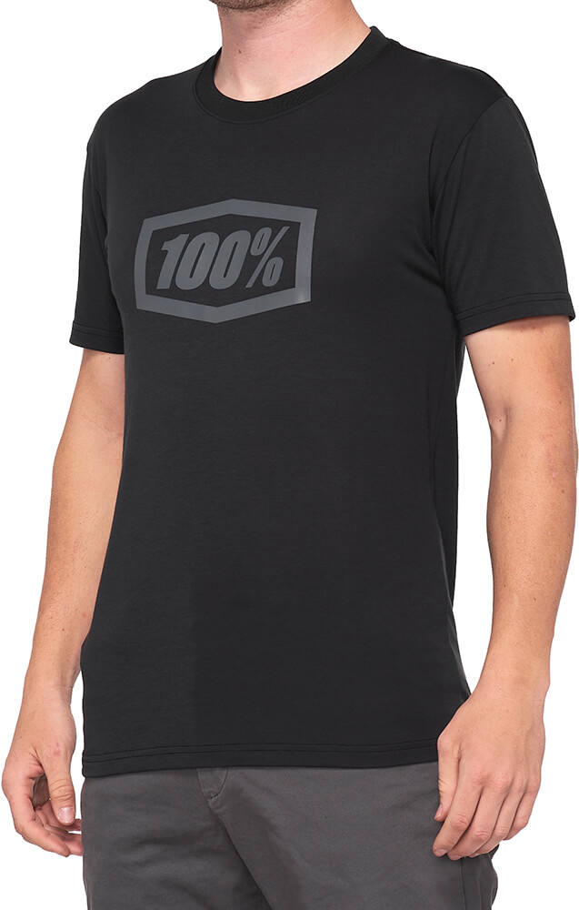 POLERA RIDE 100% ESSENTIAL BLACK GREY 