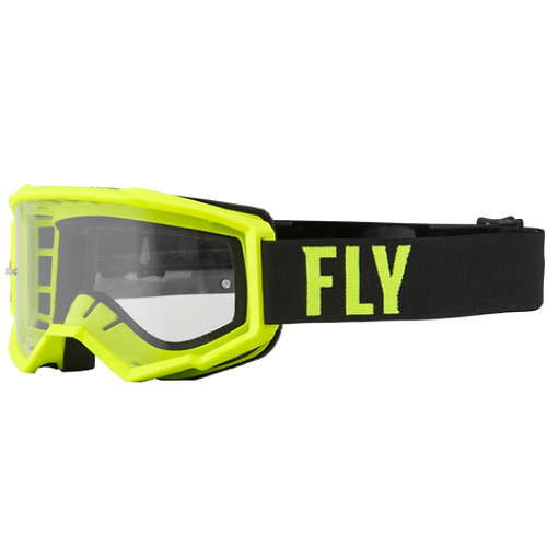 ANTIPARRAS FLY RACING FOCUS HI-VIS BLACK - CLEAR LENS