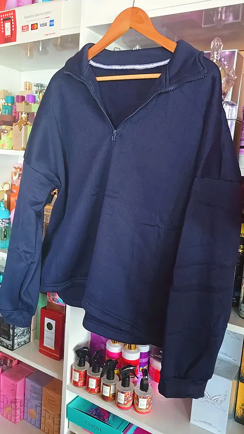 Polerón Basic liso tono Navy 