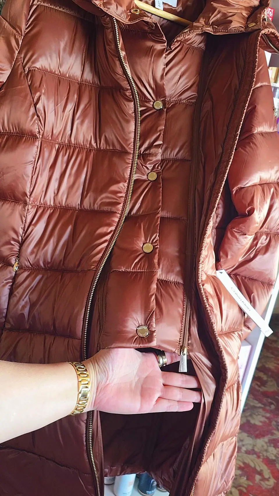 Parka doble Calvin Klein Coffee L 4