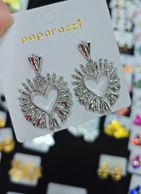 Aros Corazón Detente Plateado