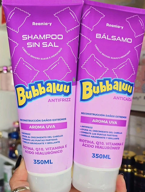 Pack Shampoo Bálsamo Bubbaluu Uva