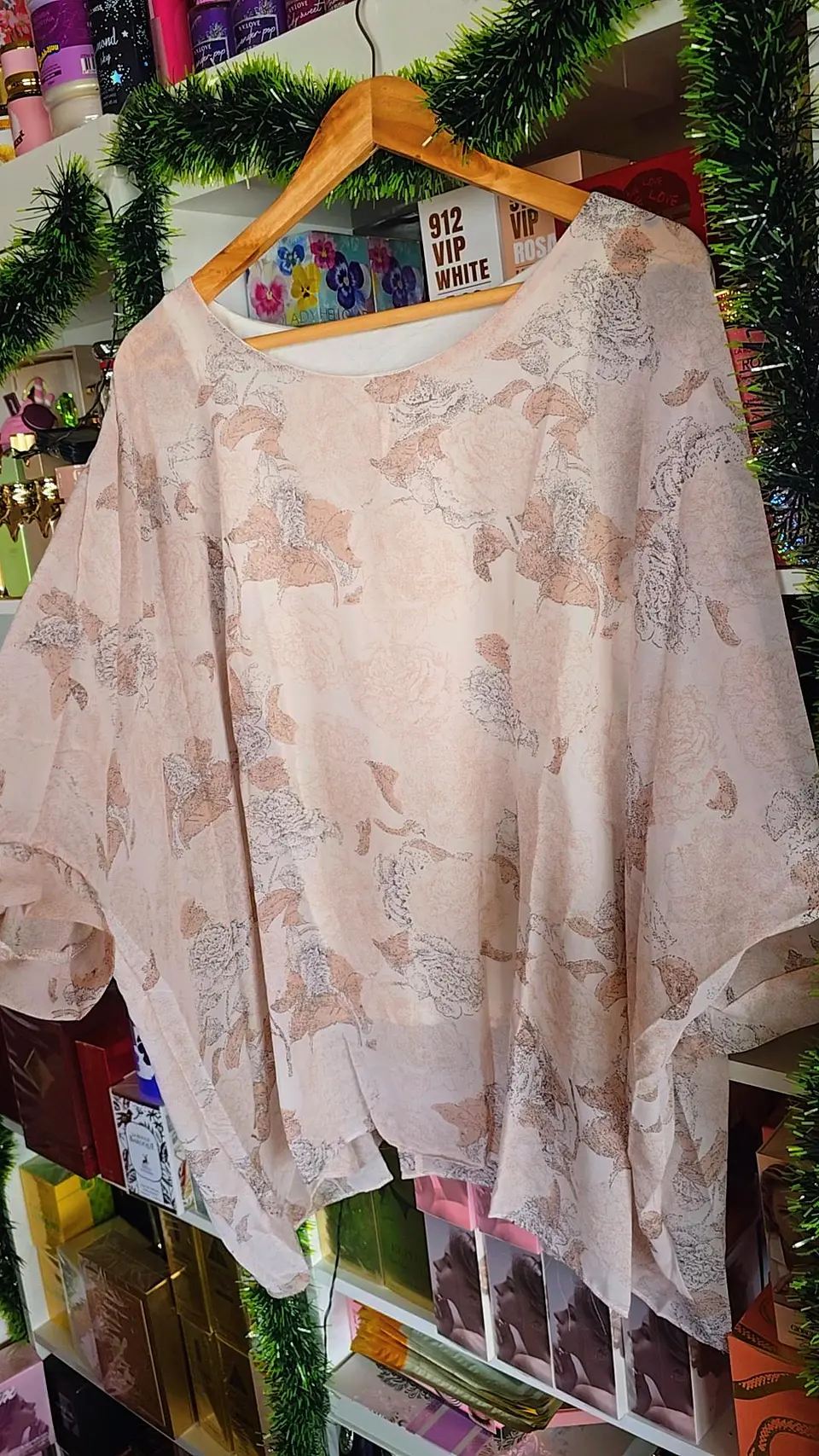 Blusón Chiffon Doble Capa Modelo Flores 1