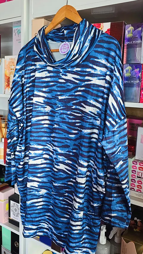 Maxi suéter zebra Azul 