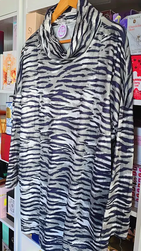 Maxi suéter Zebra Olivo