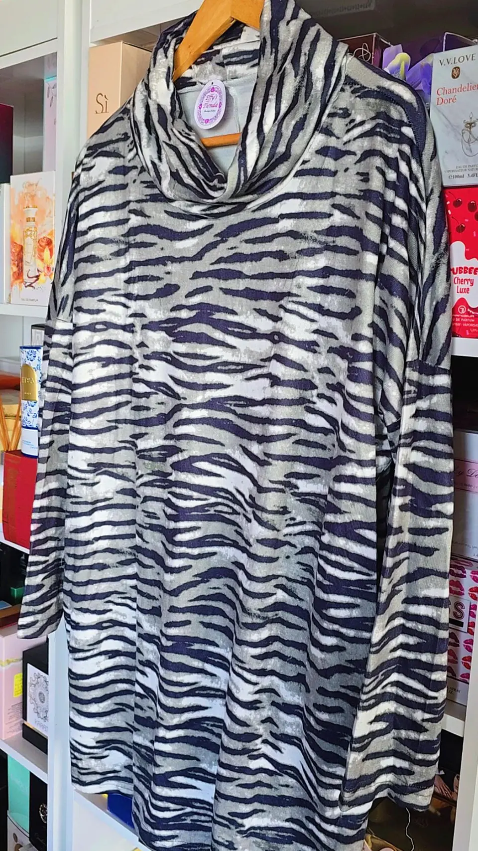 Maxi suéter Zebra Olivo 1