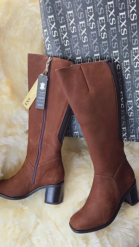 Botas Excess Shoes 37 Cuero Café Oscuro 