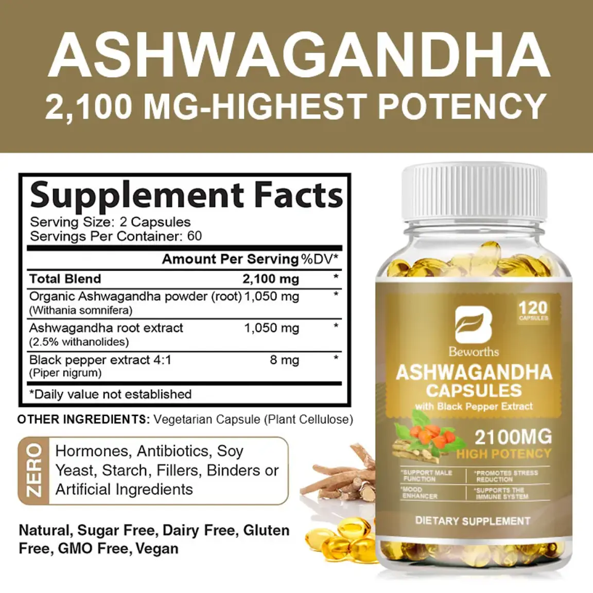 Ashwagandha 2.100mg - 120 caps 4