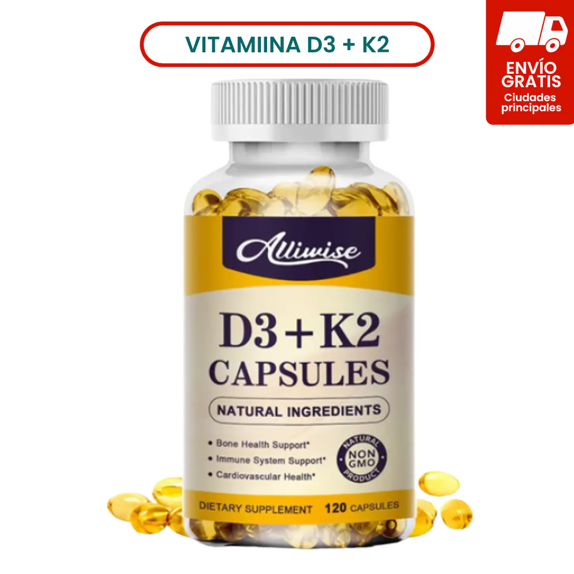 Vit D3 + K2 | 120 softgels 1