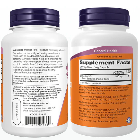 Berberine HCI 500mg | 90 caps 2