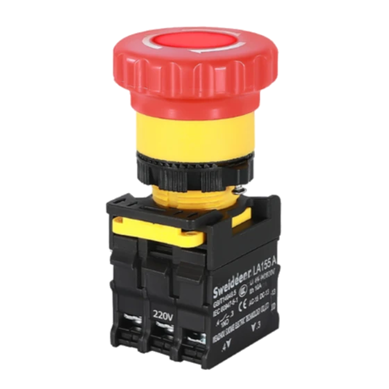 Pulsador Parada de Emergencia con Indicador Led 220v 2