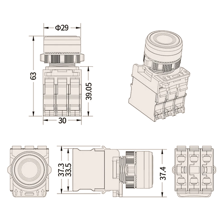 Pulsador con Indicador Led Verde 220v 5