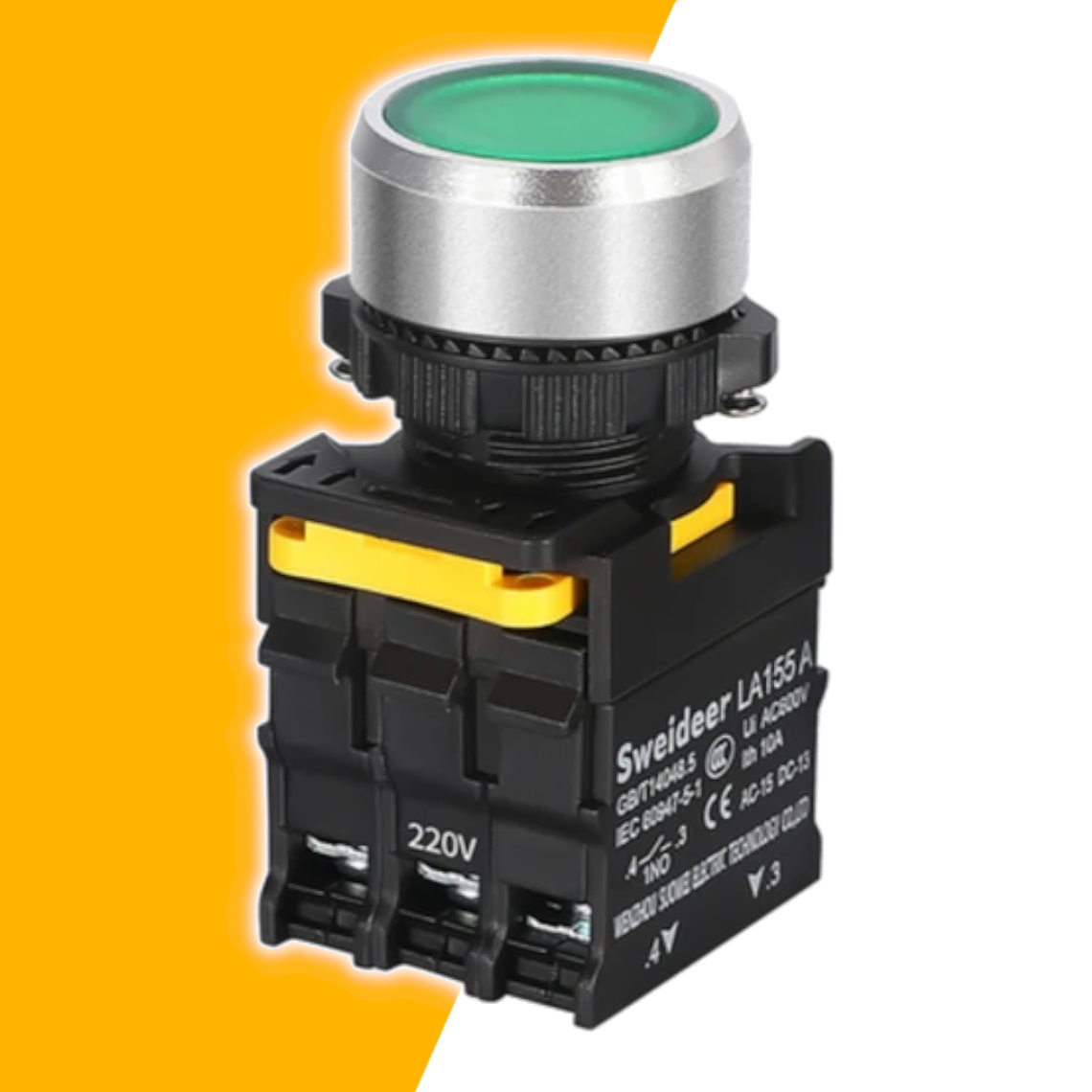 Pulsador con Indicador Led Verde 220v 1