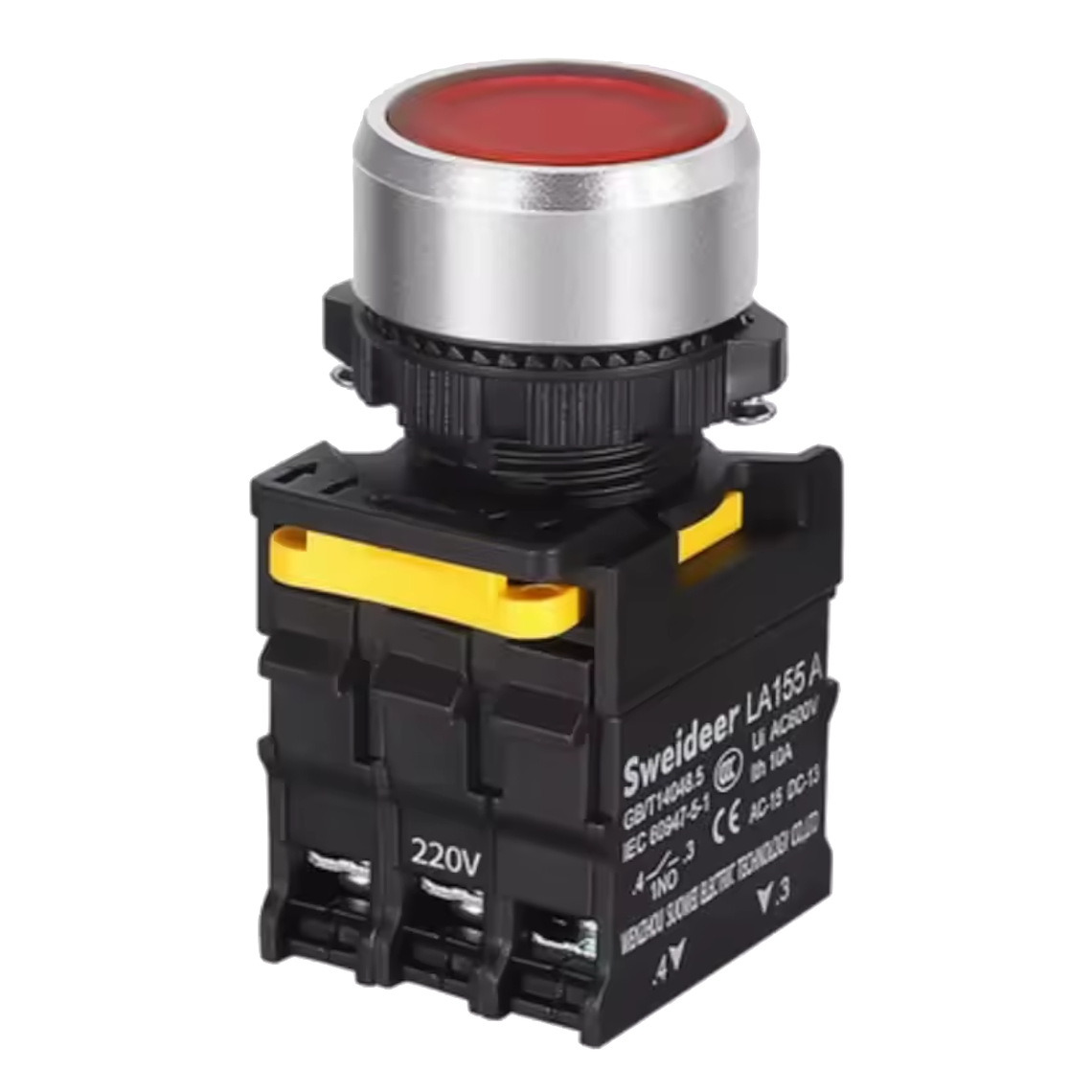 Pulsador con Indicador Led Rojo 220v 2