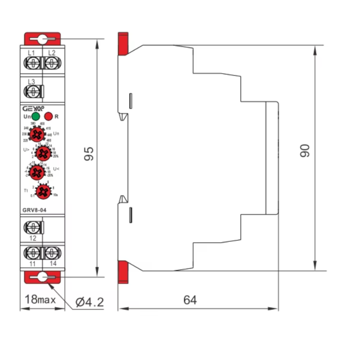 Relé de Asimetría 380vac Grv8-06 M460 3