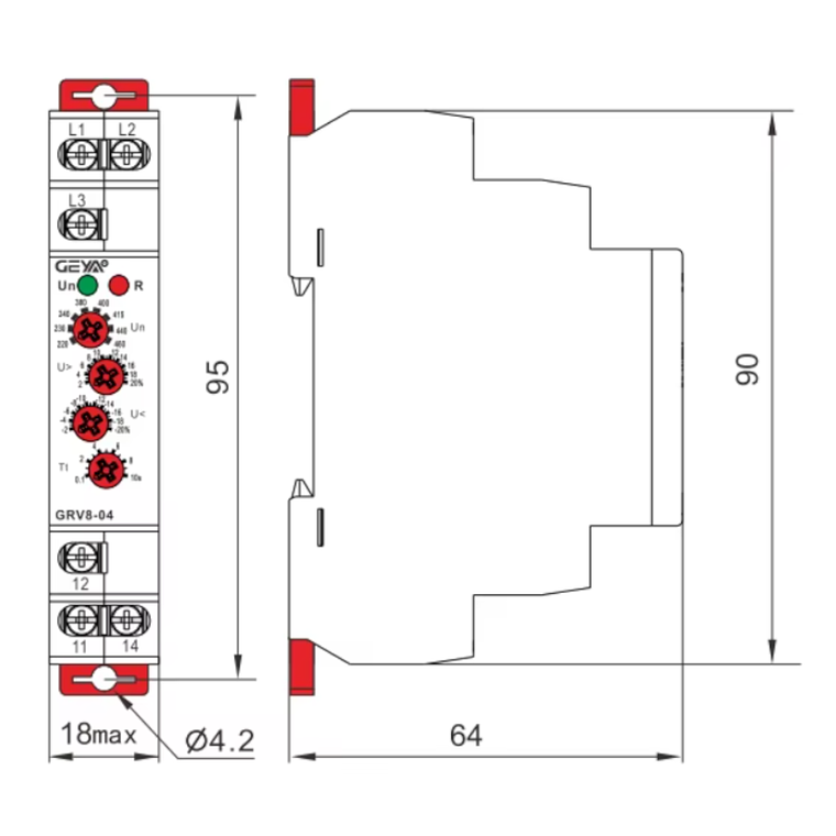 Relé de Asimetría 380vac Grv8-06 M460 3