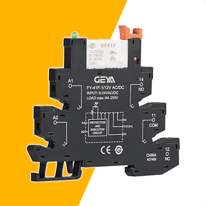 Relé delgado montaje a Riel Din FY-41F 230Vac