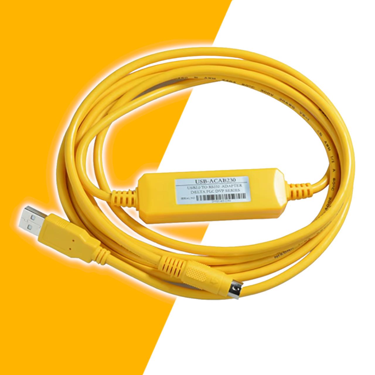 Cable de programación Plc Delta DVP EH ES EC EX SV SX SS Amarillo