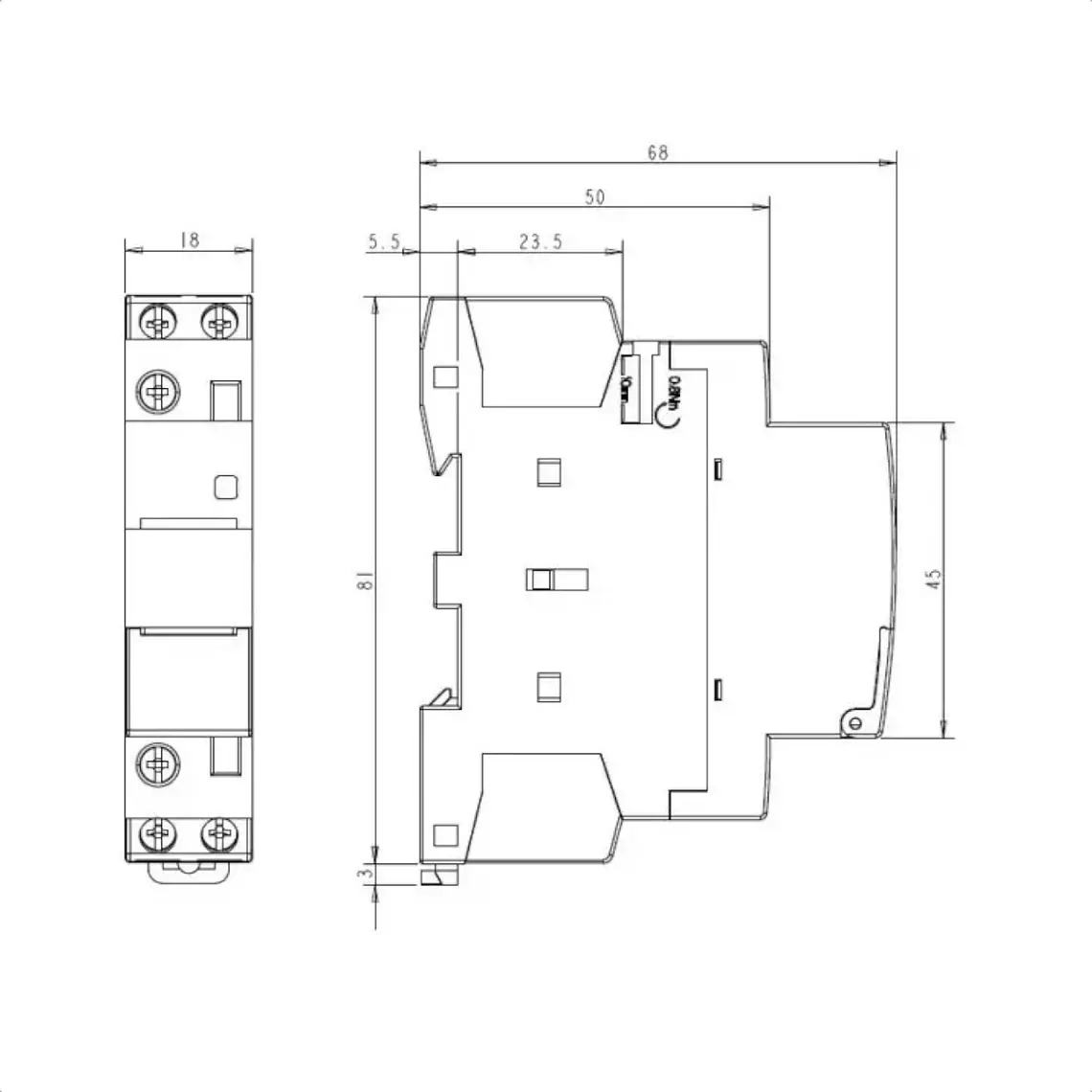 Contactor Modular 220V 25A 2NO 4