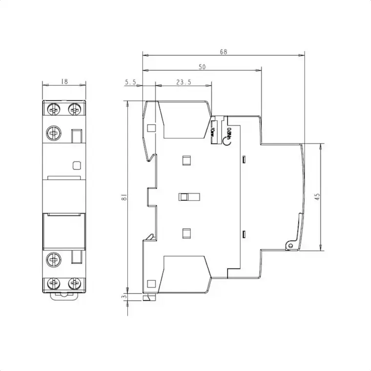 Contactor Modular 220V 25A 2NO 4