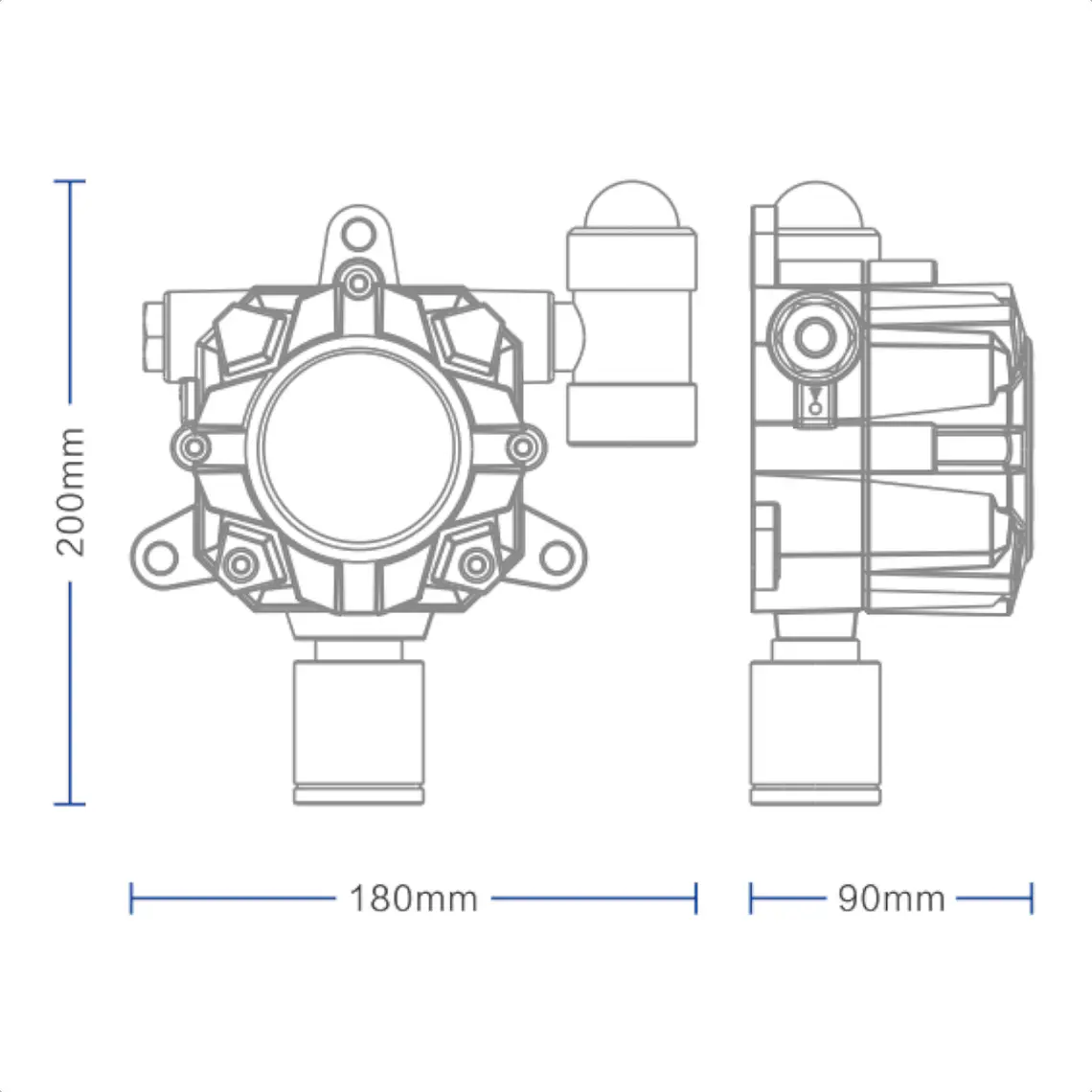 Detector de Amoníaco (NH3) Bosean K-G60 rango 0-100ppm 4
