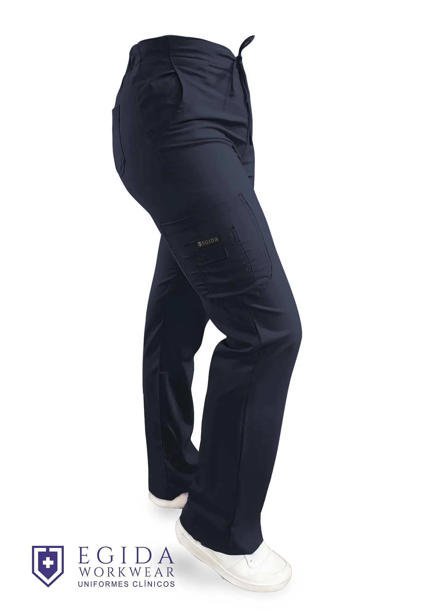 Pantalon Modelo Cargo Elasticado Antifluido Negro 1