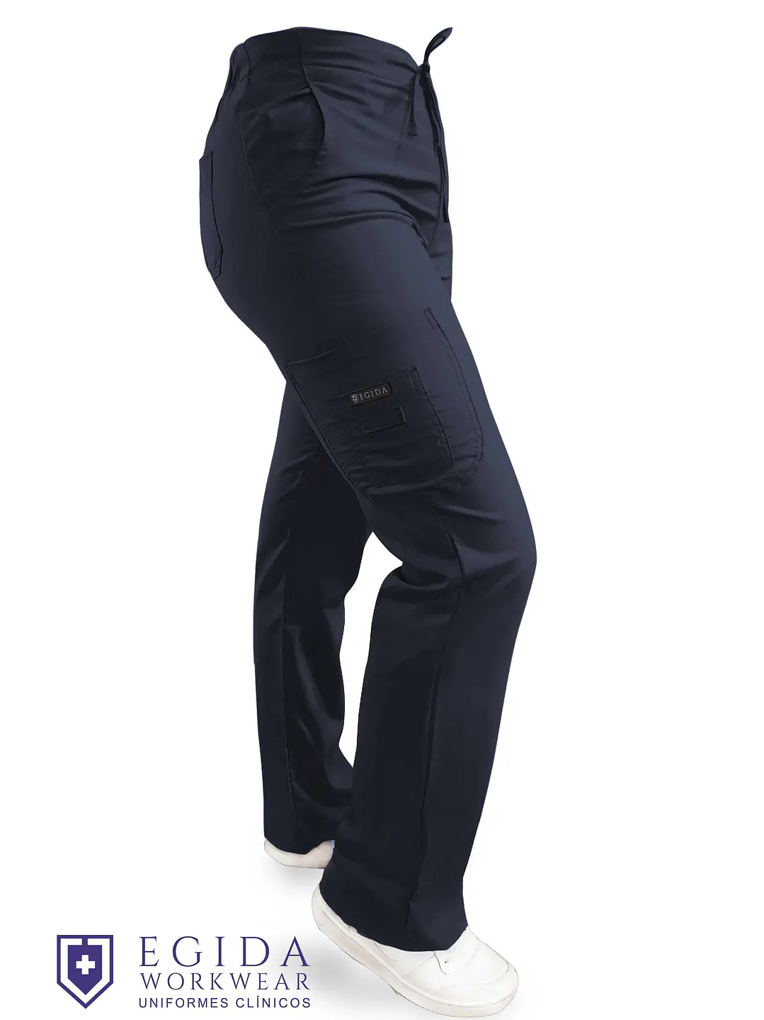 Pantalon Diseño Cargo Negro Poplin  - Uniformes clínicos Égida Chile