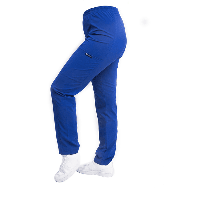 Pantalon Elasticado Apitillado Antifluido Azul Rey