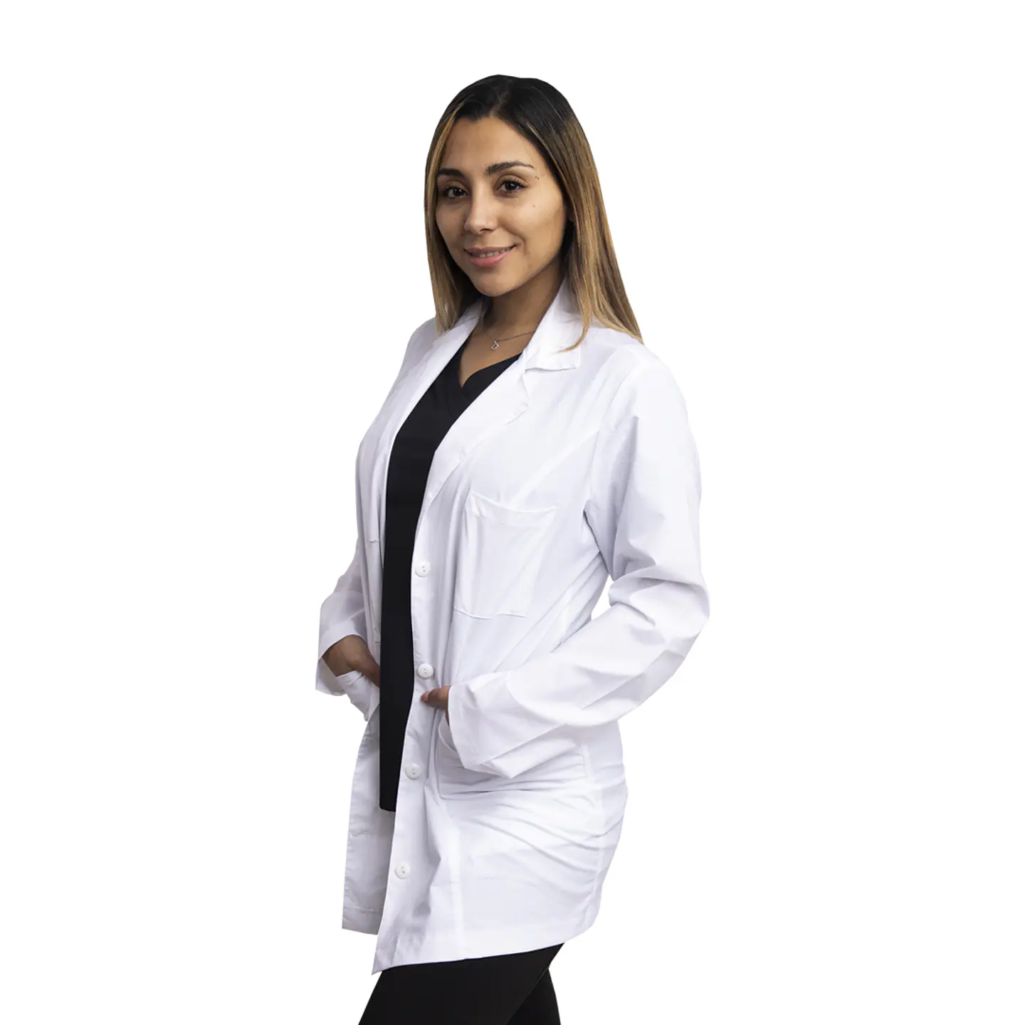 Bata Clínica Blanca Antifluido para Mujer | Égida Uniformes 2