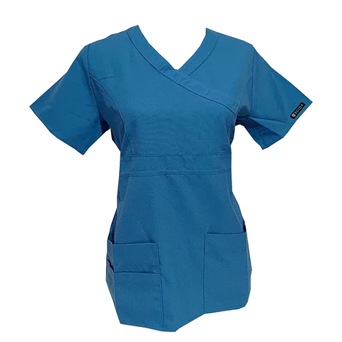 Blusa Celeste Modelo Cargo Poplin Celeste Oscuro