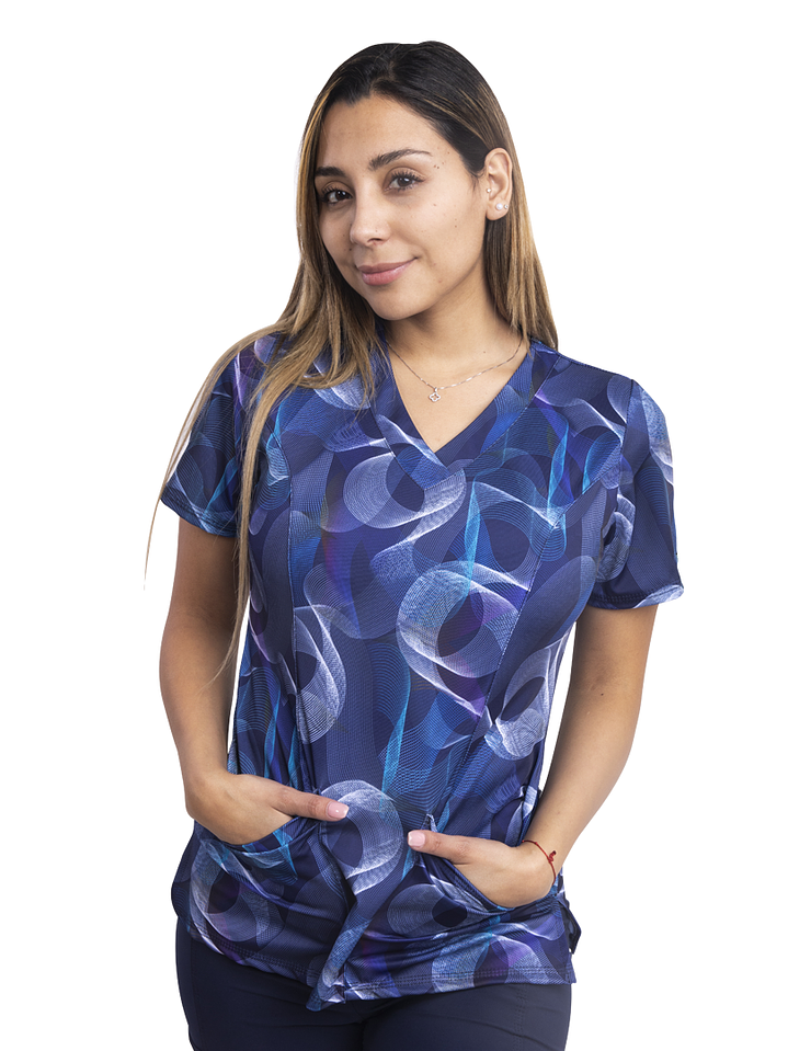 Blusa Estampada Diseño Ondas Marinas 1