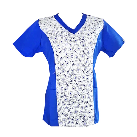 Blusa Azul Rey Estampado Flores