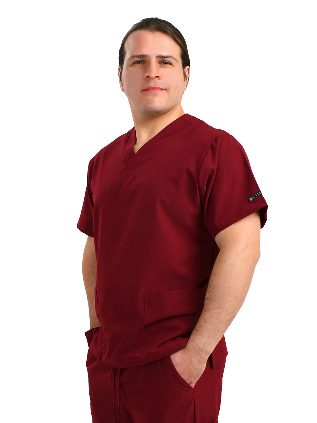 Polera De Hombre Modelo Cargo Burdeo 1