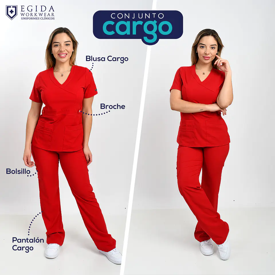 Conjunto Clínico Rojo Antifluido Elasticado 2