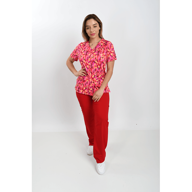 Oferta Conjunto Estampado Triangulos Rojos