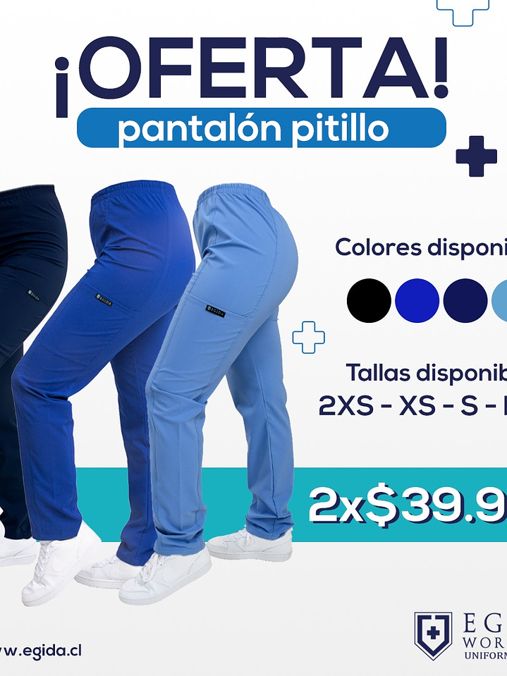  Pantalon Elasticado Apitillado Antifluido Negro 2