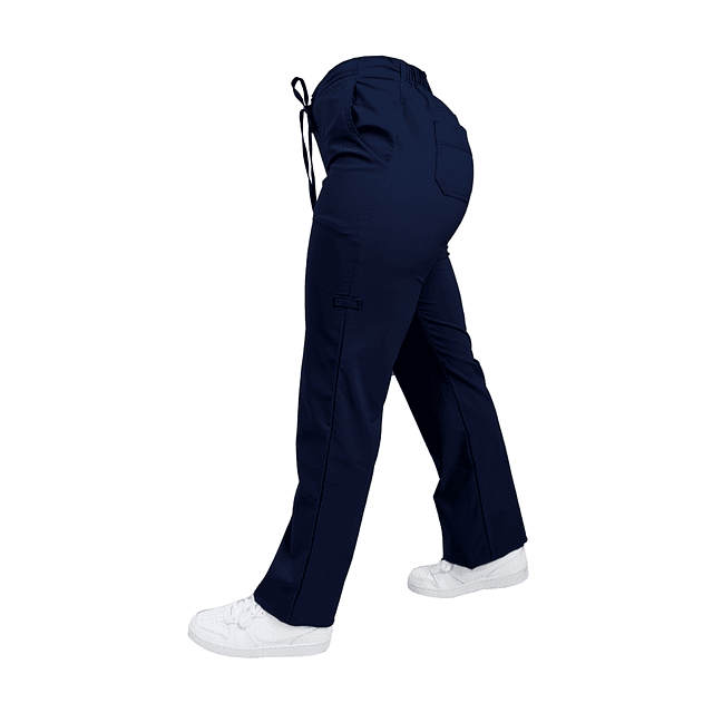 Pantalon Modelo Cargo Elasticado Antifluido Azul Marino