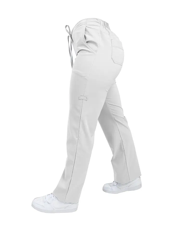 Pantalon Modelo Cargo Elasticado Antifluido Blanco 4