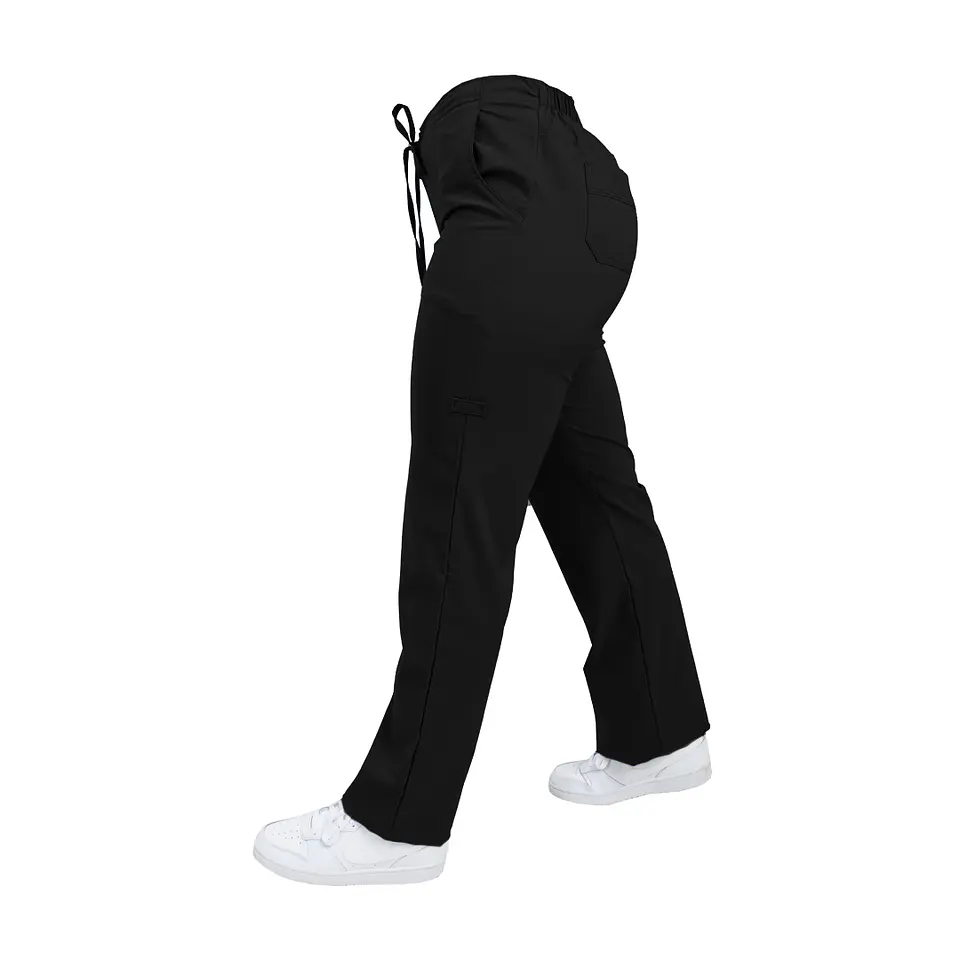 Pantalon Modelo Cargo Elasticado Antifluido Negro 4