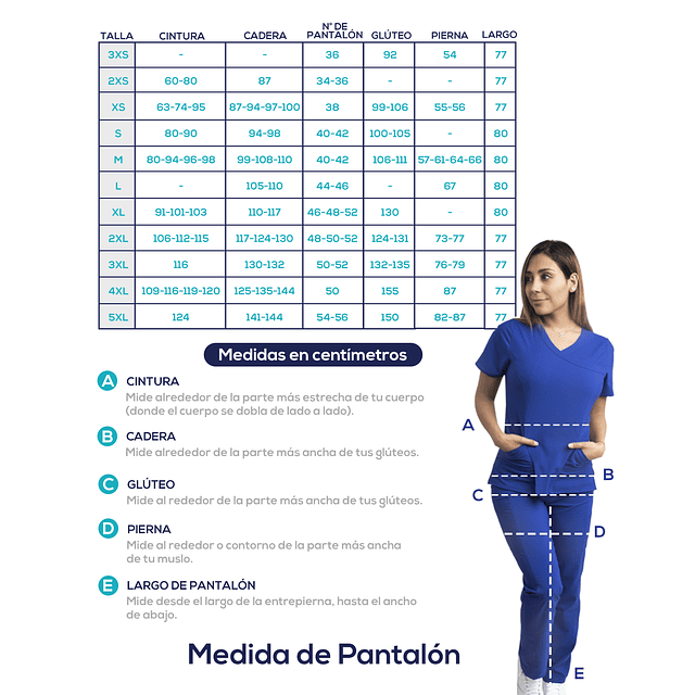 Pantalon Elasticado Apitillado Antifluido Azul Rey