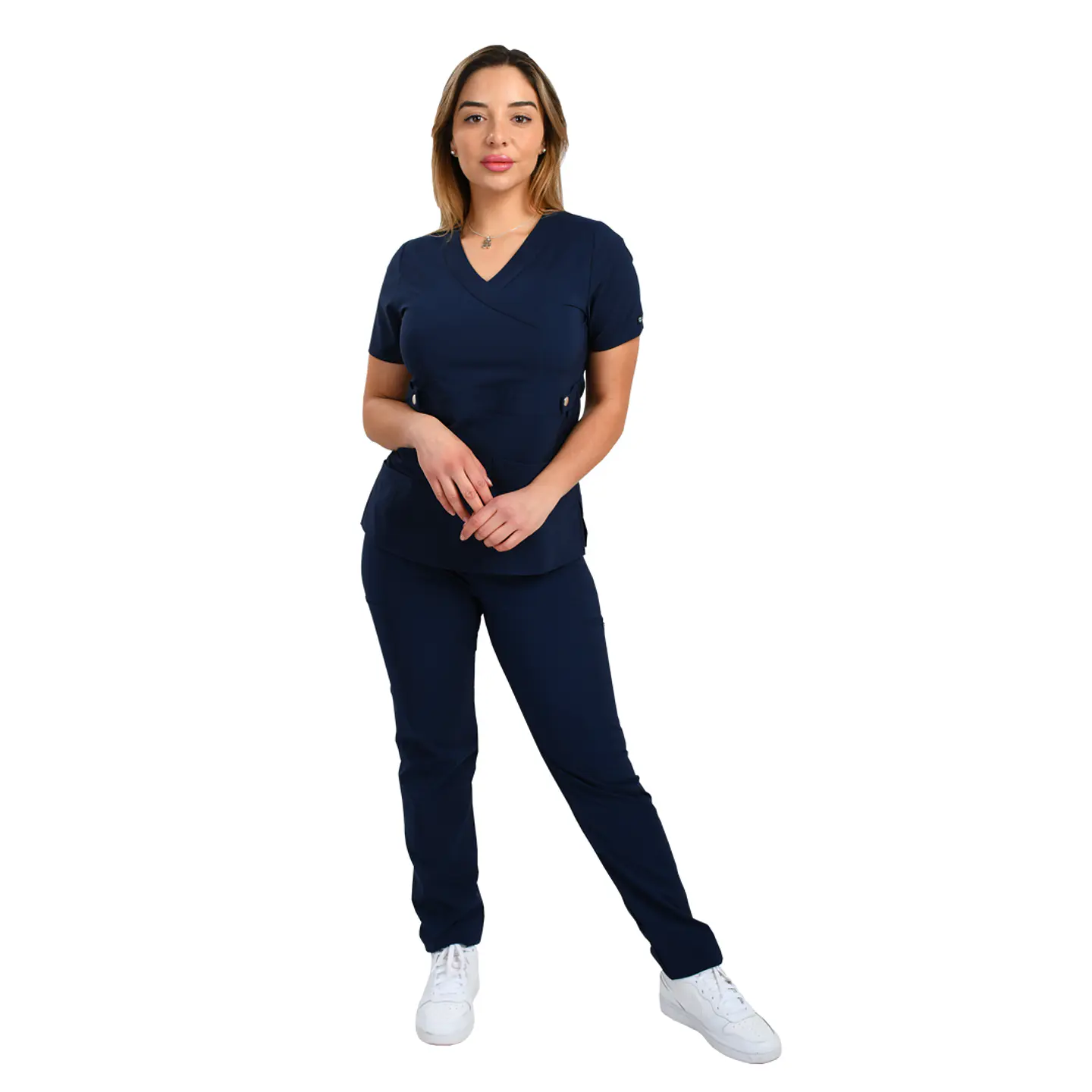 Conjunto Blusa Y Pantalon Clinico Antifluido Azul Marino Diseño Cargo 1
