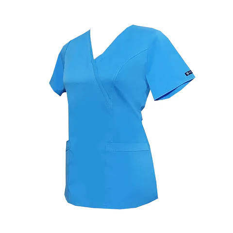 Blusa Mujer Celeste Cielo Modelo Cargo con broches
