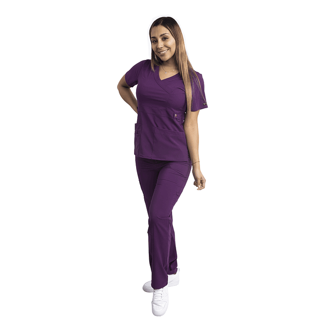 Conjunto Cargo Antifluido Elasticado Morado