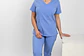Blusa Celeste Antifluido Elasticado Modelo Aurora - Miniatura 3