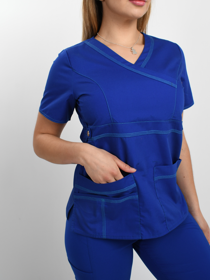 Blusa Medica Rey/Royal Modelo Cargo Poplin Hilo Calipso 4