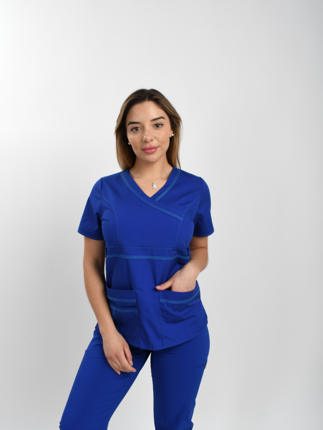 Blusa Medica Rey/Royal Modelo Cargo Poplin Hilo Calipso 5