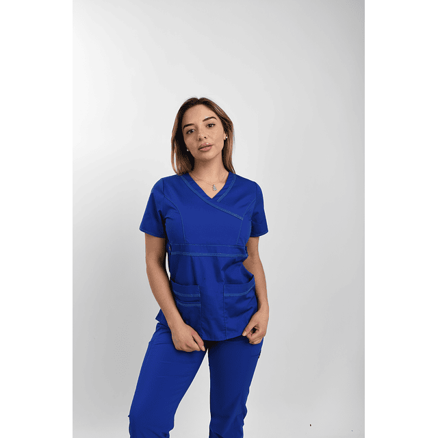 Blusa Medica Rey/Royal Modelo Cargo Poplin Hilo Calipso